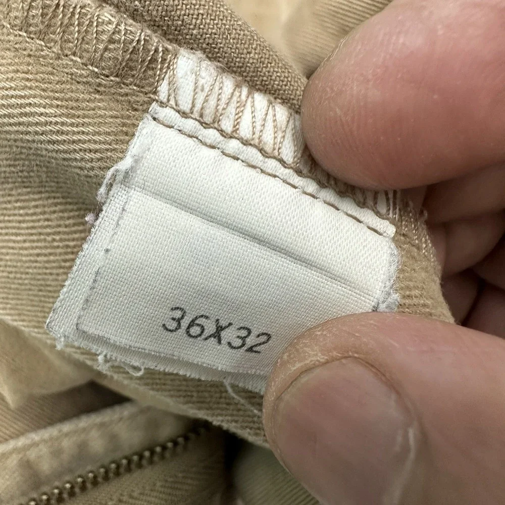 VTG Polo Ralph Lauren Pleated Chino Pants Mens 36 FIT 34x32 Khaki Beige Relaxed